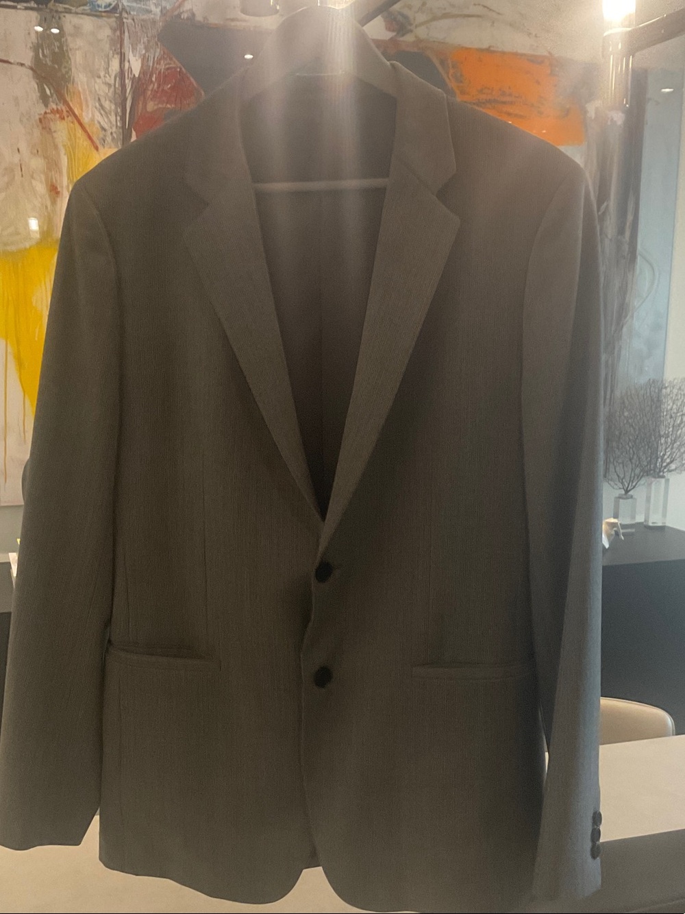 Theory Men's Olive Gray Two-Button Sport Coat